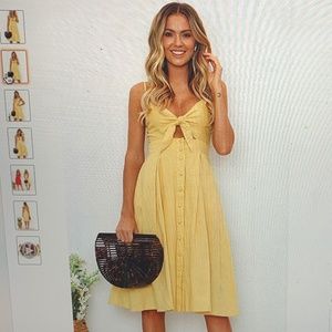 Yellow Dress with Front Tie